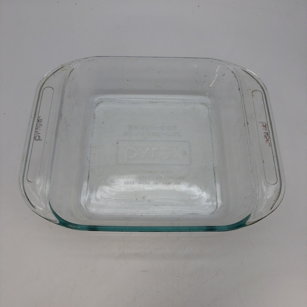 Pyrex Clear Glass 2222 8 X 8 Inch 2 Quart Baking Dish